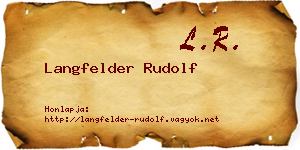 Langfelder Rudolf névjegykártya